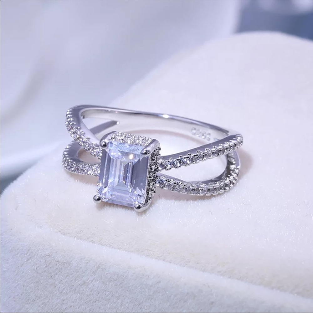 *NEW*925 Sterling Silver Square Cut Ring 💍 - Picture 3 of 6